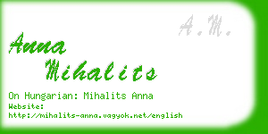 anna mihalits business card
